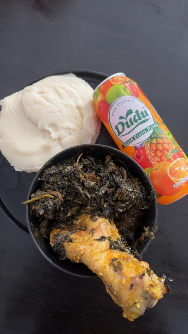 Pounded Yam and Edikaikong soup